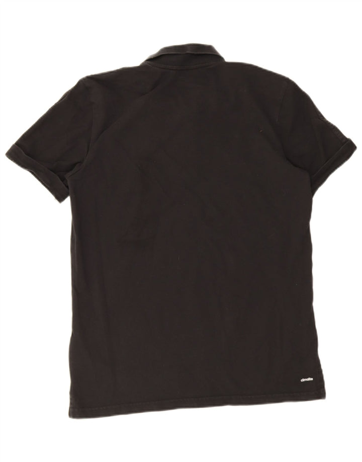 Adidas - Polo Climalite para hombre, talla grande, algodón negro