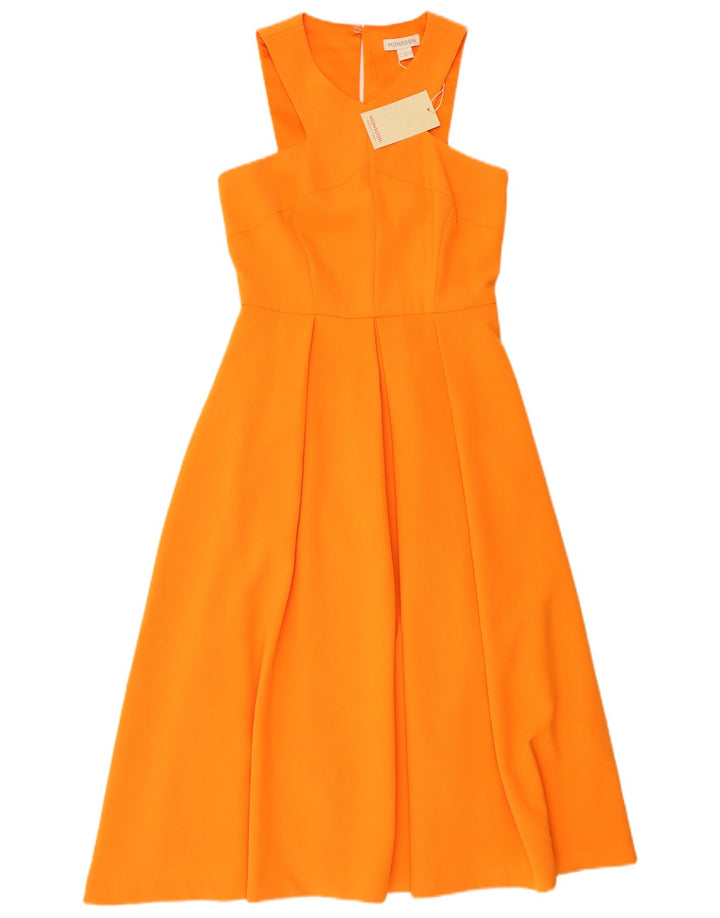 Monsoon Vestido largo sin mangas para mujer UK 8 Pequeño Poliéster naranja