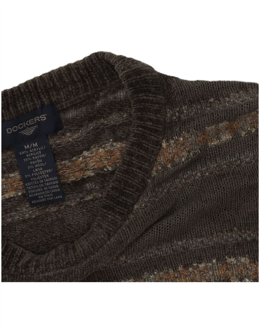 Dockers Suéter De Cuello Redondo Para Hombre Acrílico Fair Isle Gris Medio