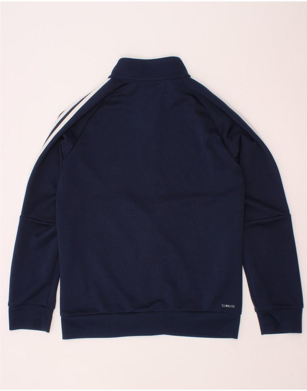 ADIDAS Boys Climalite Tracksuit Top Jacket 7-8 Years Navy Blue Polyester
