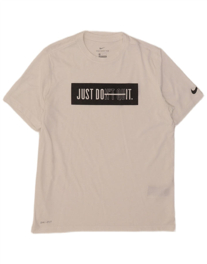 Nike Camiseta Dri Fit Graphic para Hombre Top Mediano de algodón Blanco