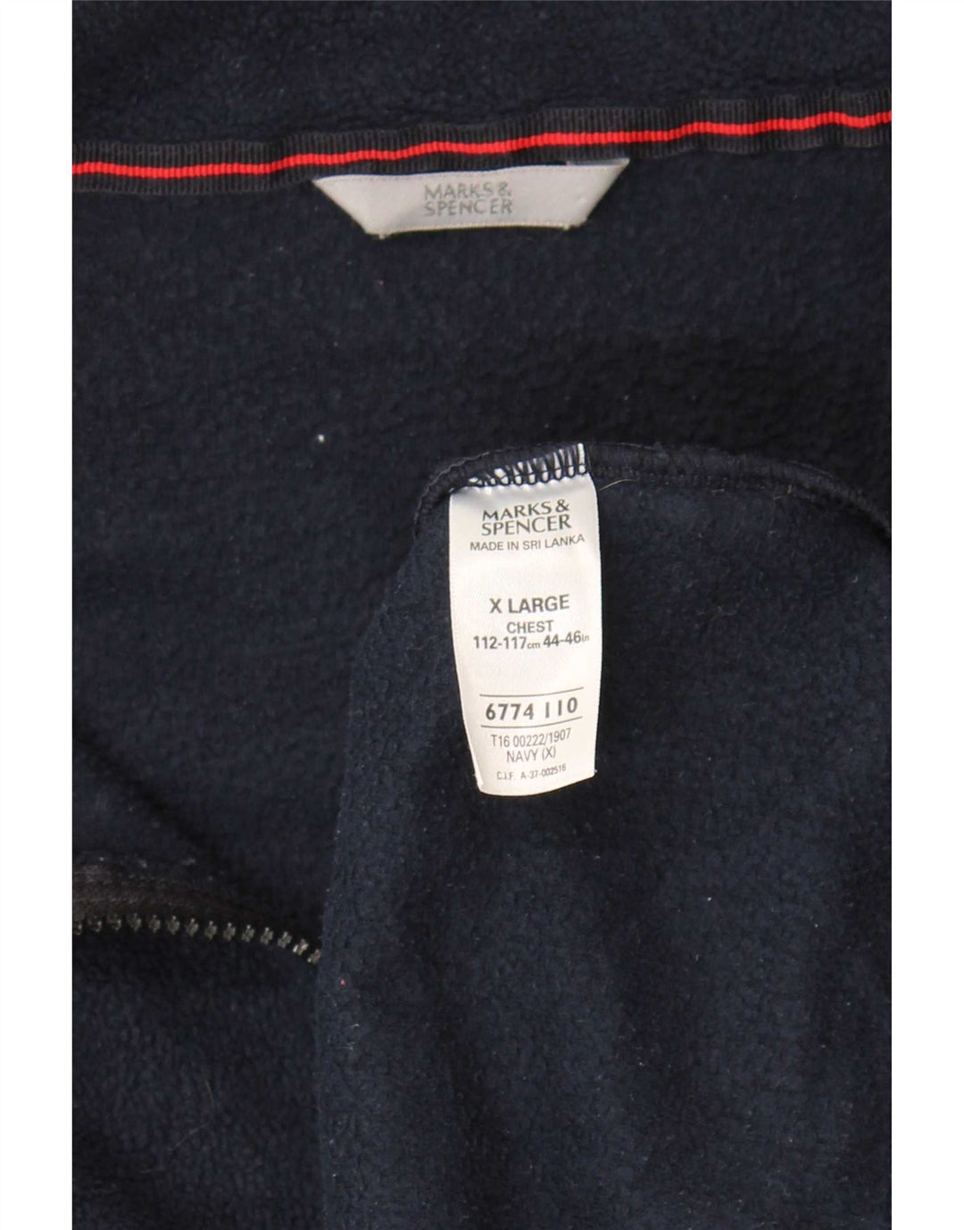 Marks & Spencer Chaqueta polar para hombre UK 42 XL Poliéster azul marino