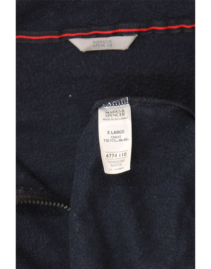 Marks & Spencer Chaqueta polar para hombre UK 42 XL Poliéster azul marino