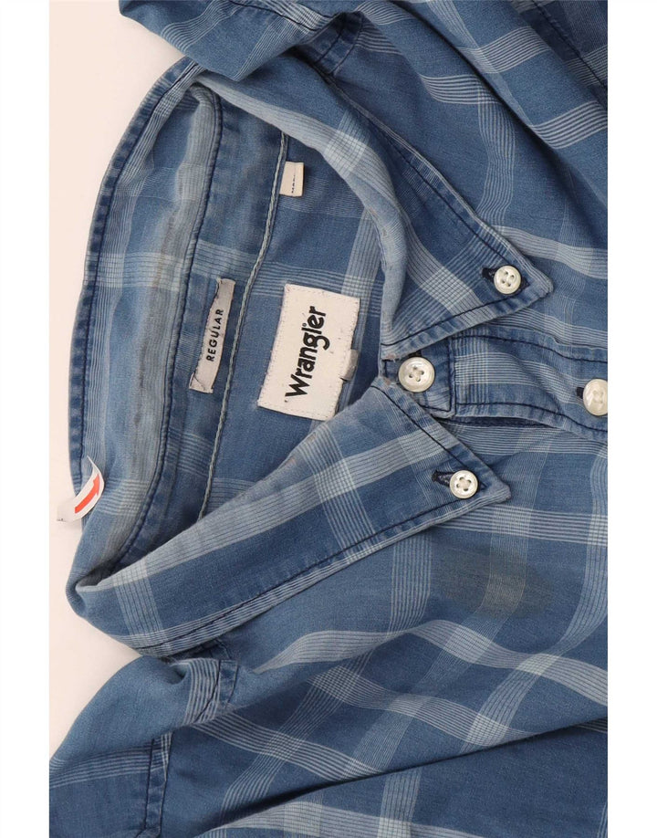 Wrangler Camisa Regular Fit Hombre XL Algodón A Cuadros Azul