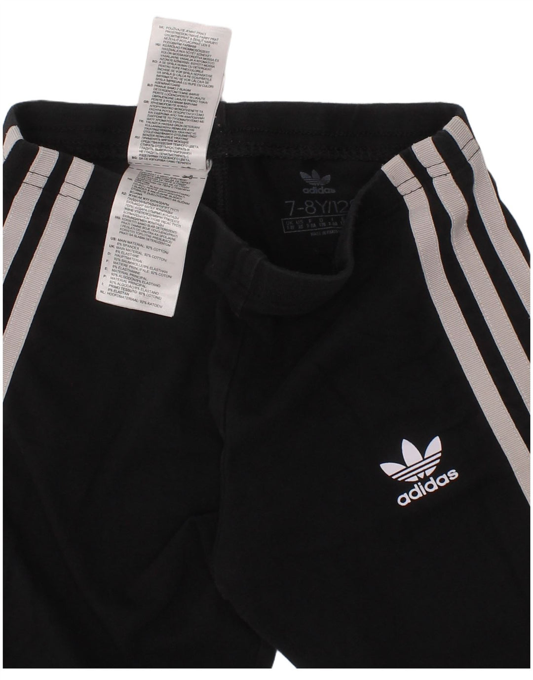 Adidas Pantalón Corto Niña 7-8 Años Negro Algodón Deportivo