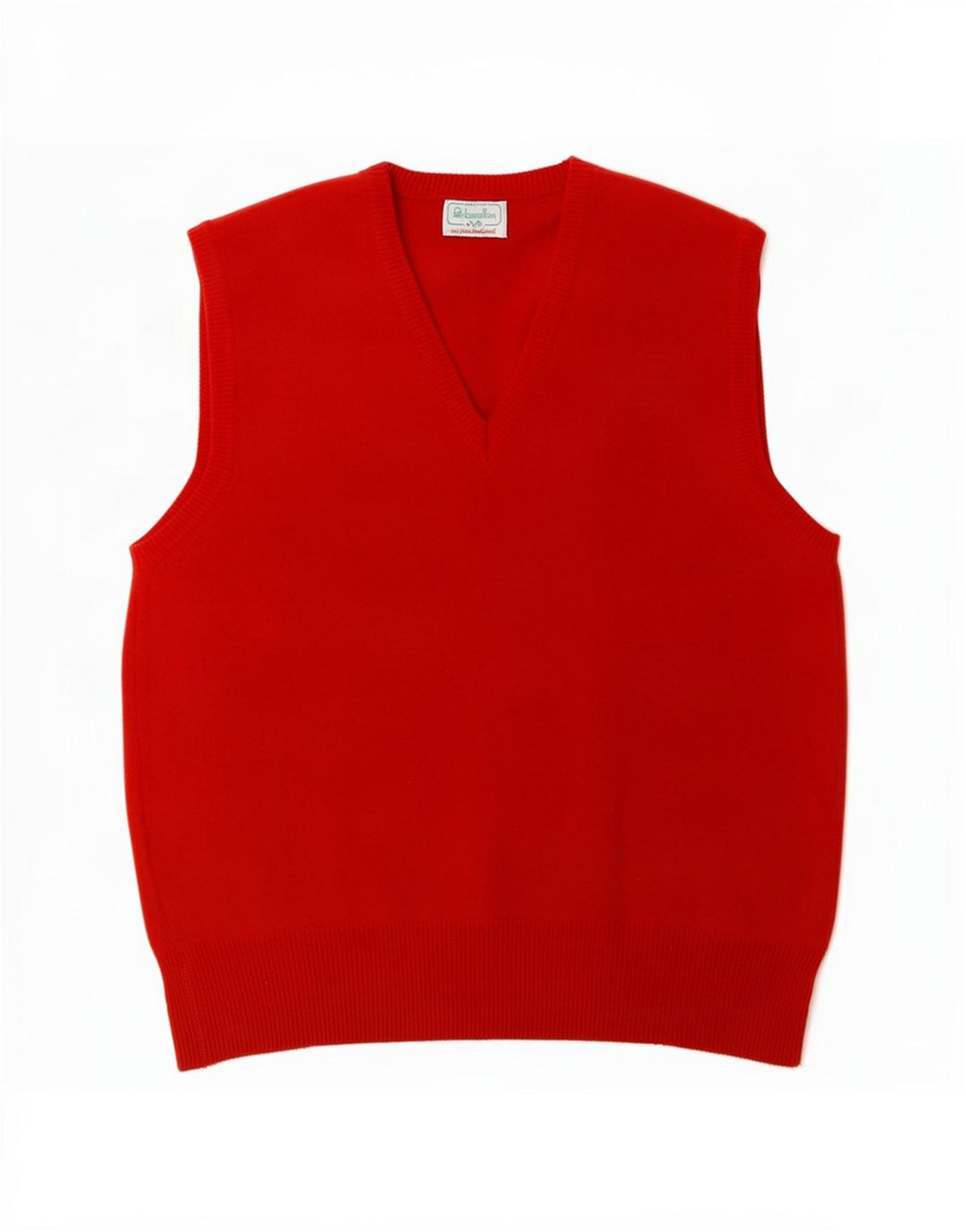 Benetton Camiseta Sin Mangas Sin Mangas Small De Lana De Cordero Roja Hombre