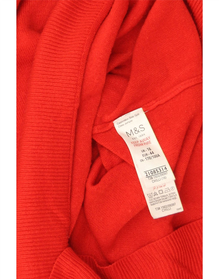 Marks & Spencer Jersey extragrande con cuello barco para mujer, talla 40, color rojo