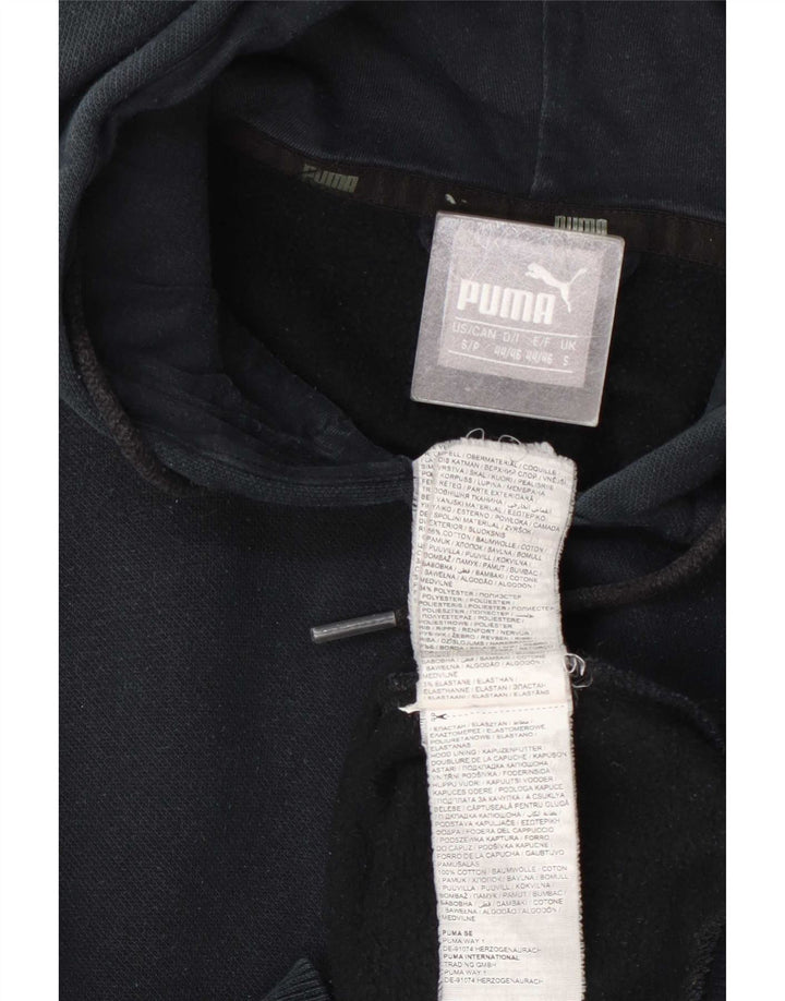 Puma Sudadera con capucha y cremallera para hombre, talla pequeña, algodón azul marino