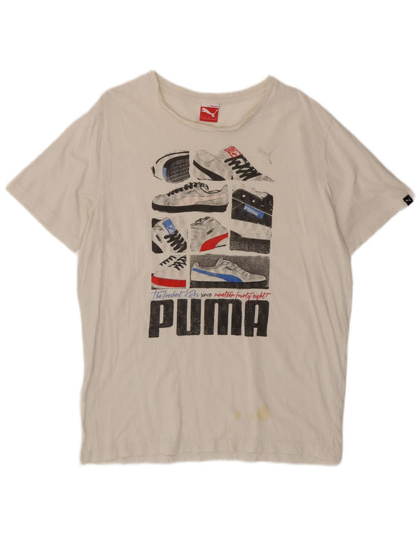 Puma Camiseta gráfica para hombre Top XL Blanco