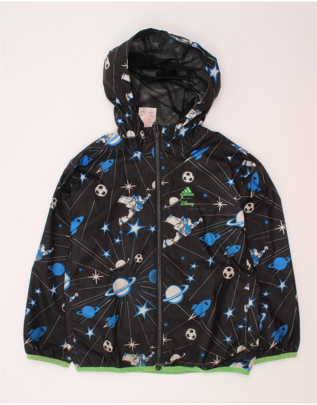 Adidas Chubasquero con capucha para niños 5-6 años Negro Geométrico Poliéster