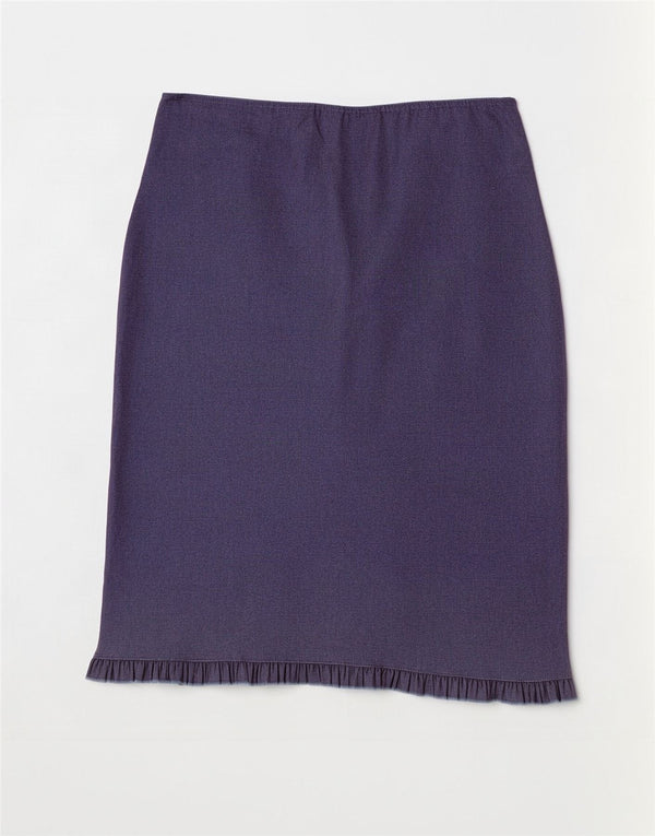 Falda recta vintage para mujer Reino Unido 12 Mediana W30 Viscosa Púrpura