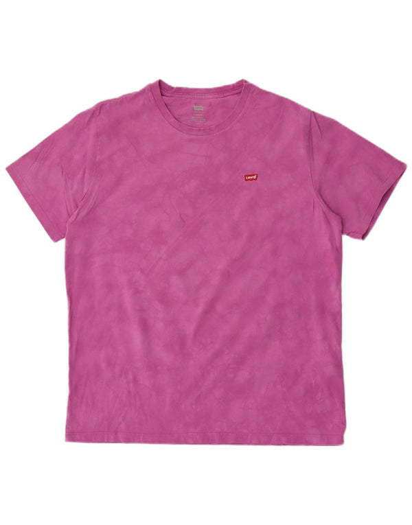Levi's Camiseta de corte estándar para hombre Top grande de algodón teñido anudado en color morado