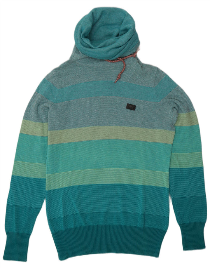 Kappa Hombre Jersey Con Cuello Vuelto Jersey De Algodón A Rayas Azul Medio