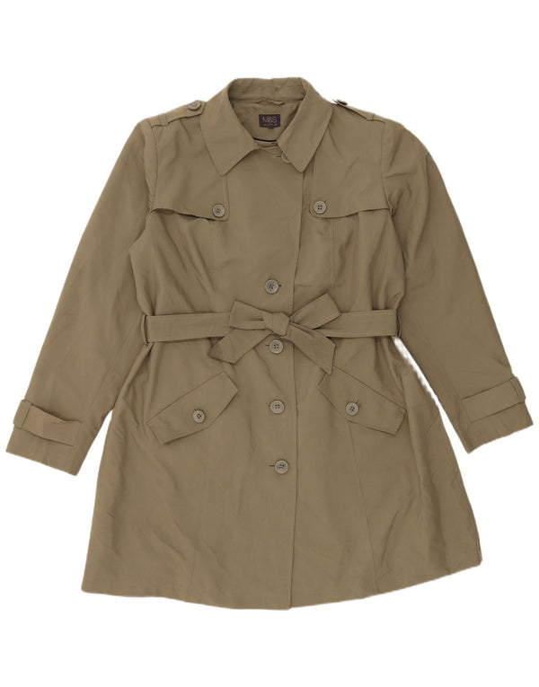 Marks & Spencer Gabardina para mujer UK 20 2XL Caqui Poliéster
