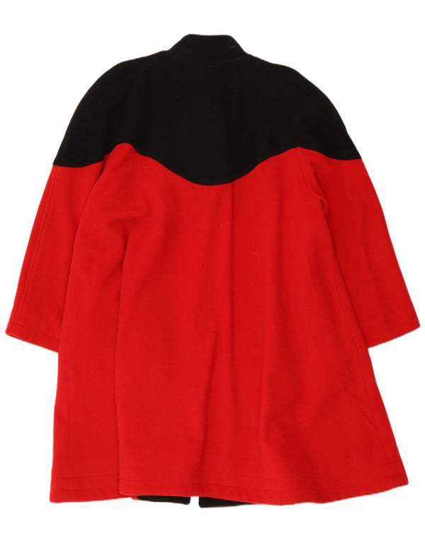 W Les Femmes Abrigo de princesa extragrande para mujer UK 10 Small Red Colourblock