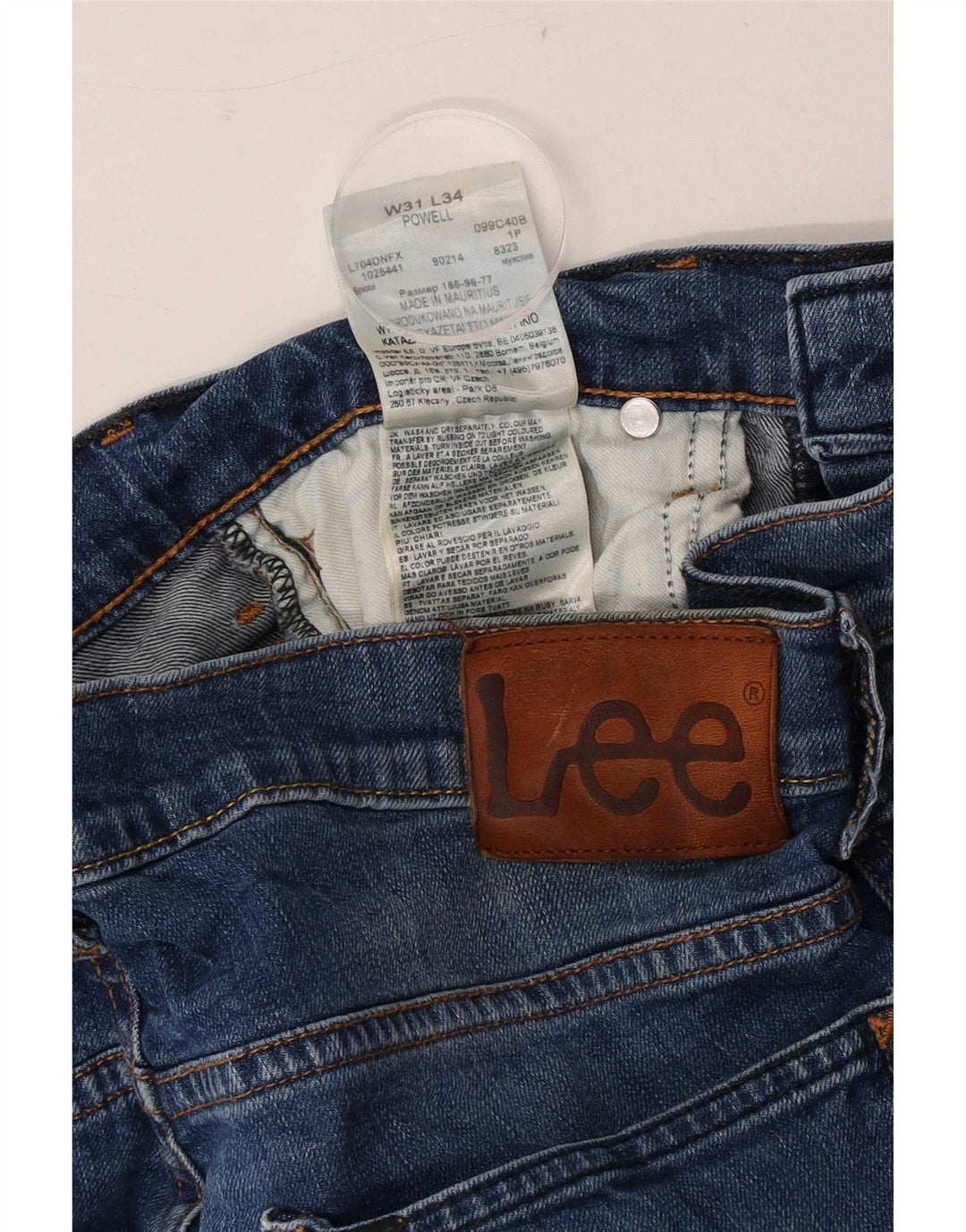 Vaqueros Lee Powell Slim W31 L29 Algodón Azul Mujer