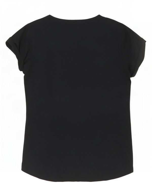 Nike Camiseta ajustada con gráfico para mujer UK 40 Grande Algodón negro