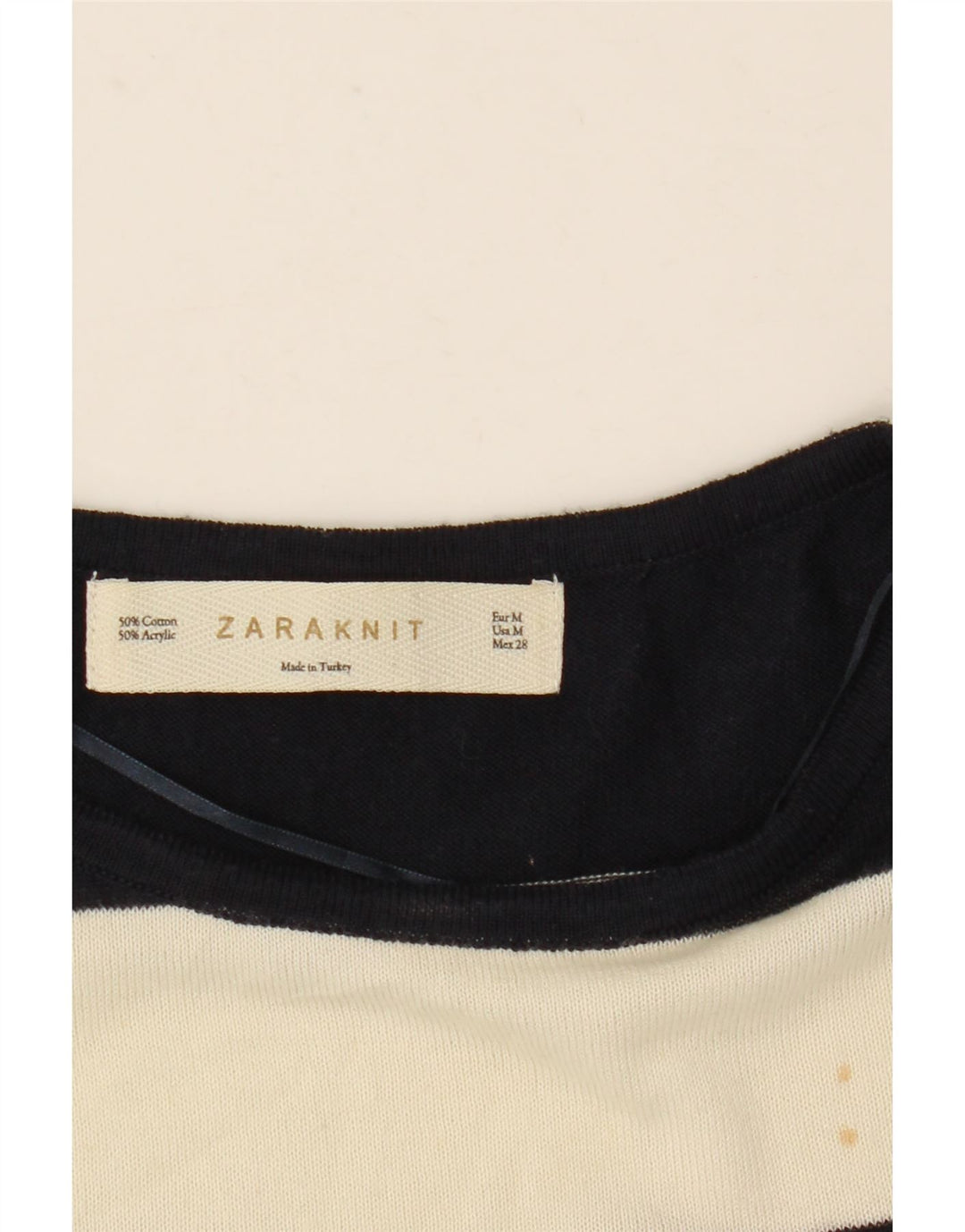 Zara Blusa extragrande de manga 1/2 para mujer UK 40 Mediano Rayas blancas