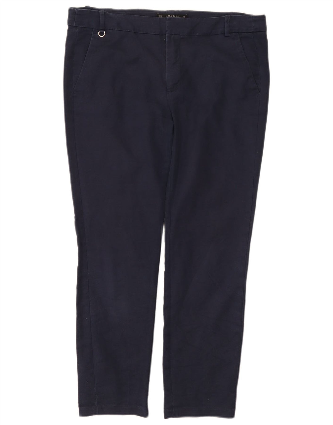 Zara Mujer Pantalón Chino Slim EU 40 Medium W30 L26 Azul Marino