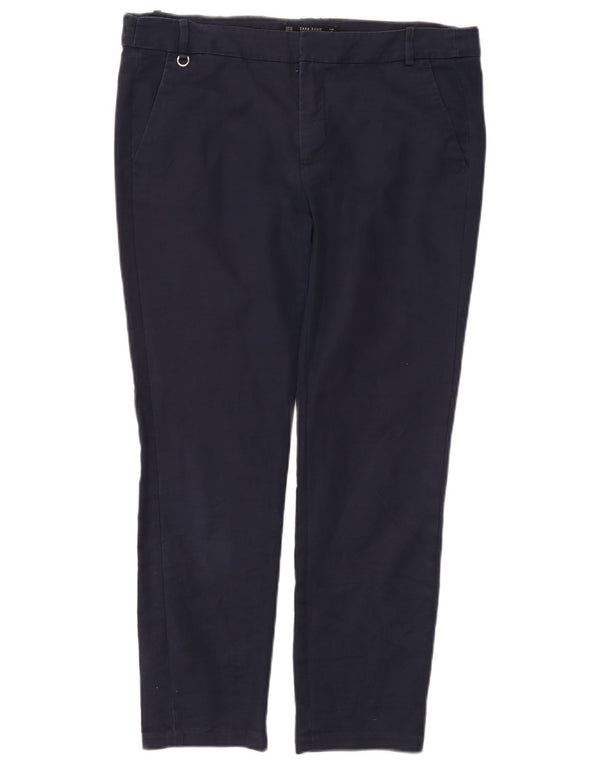 Zara Mujer Pantalón Chino Slim EU 40 Medium W30 L26 Azul Marino