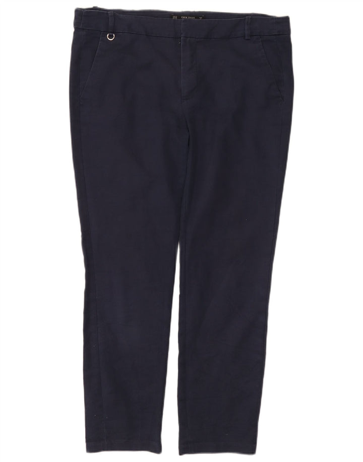 Zara Mujer Pantalón Chino Slim EU 40 Medium W30 L26 Azul Marino