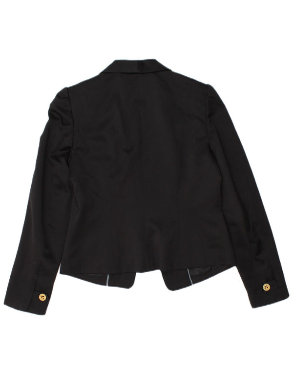 MONSOON Chaqueta tipo blazer abierta para mujer UK 10 Small Poliéster negro