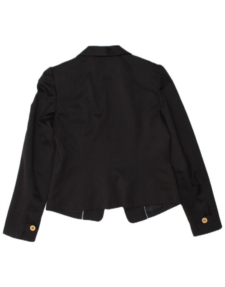 MONSOON Chaqueta tipo blazer abierta para mujer UK 10 Small Poliéster negro