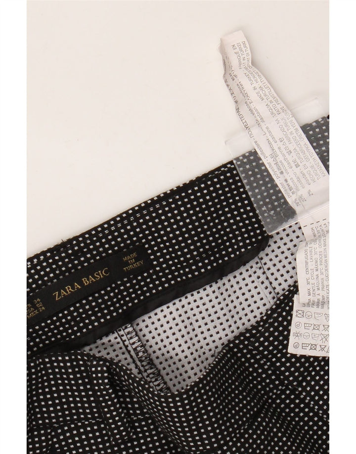 Zara Mujer Pantalón Chino Cónico Básico EU 34 2XS W24 L27 Black Check