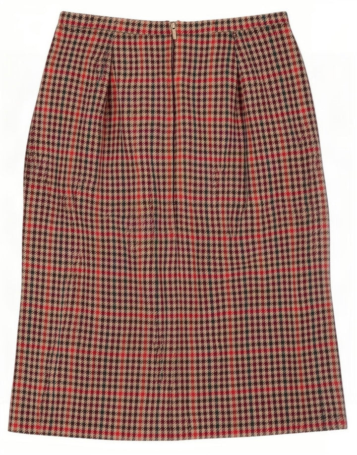 Falda recta vintage para mujer W32 pata de gallo multicolor grande