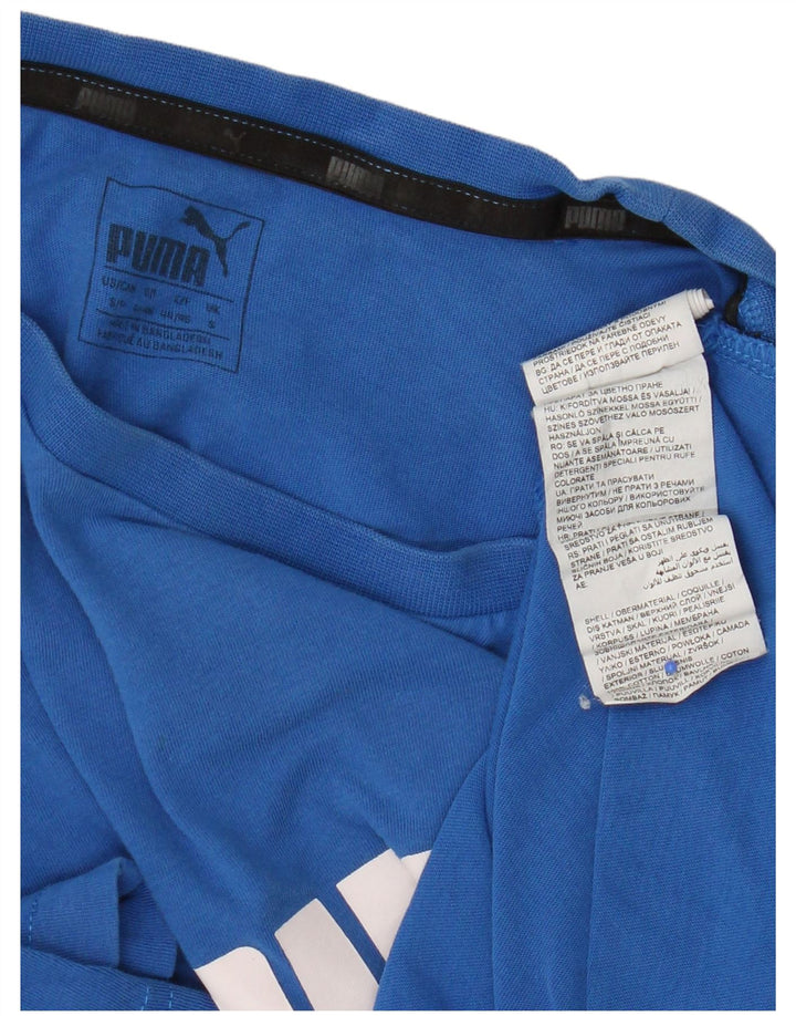 Puma Camiseta Gráfica Gráfica para Hombre Top Pequeño Algodón Azul