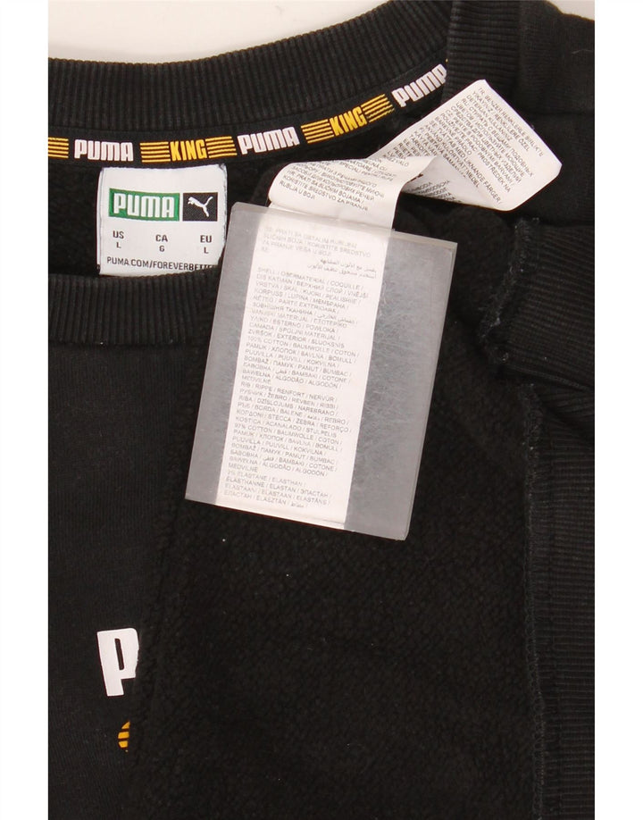 Puma Sudadera Gráfica para Hombre Jersey Grande De Algodón Negro