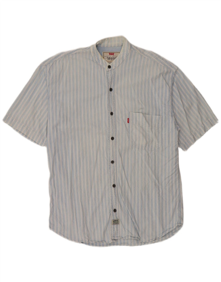 Camisa Levi's Hombre De Manga Corta De Algodón A Rayas Azul Grande