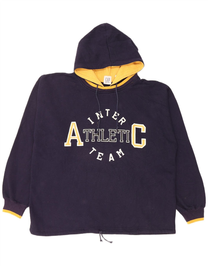 Gap - Sudadera con capucha para hombre, diseño gráfico, poliéster, color azul marino