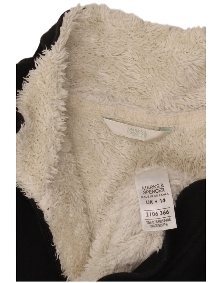 Marks & Spencer Chaqueta de Chándal Sherpa para Mujer UK 40 Grande Negro