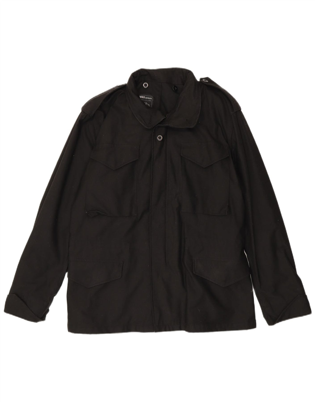 Vintage hombres regular fit chaqueta militar Reino Unido 38 algodón negro medio