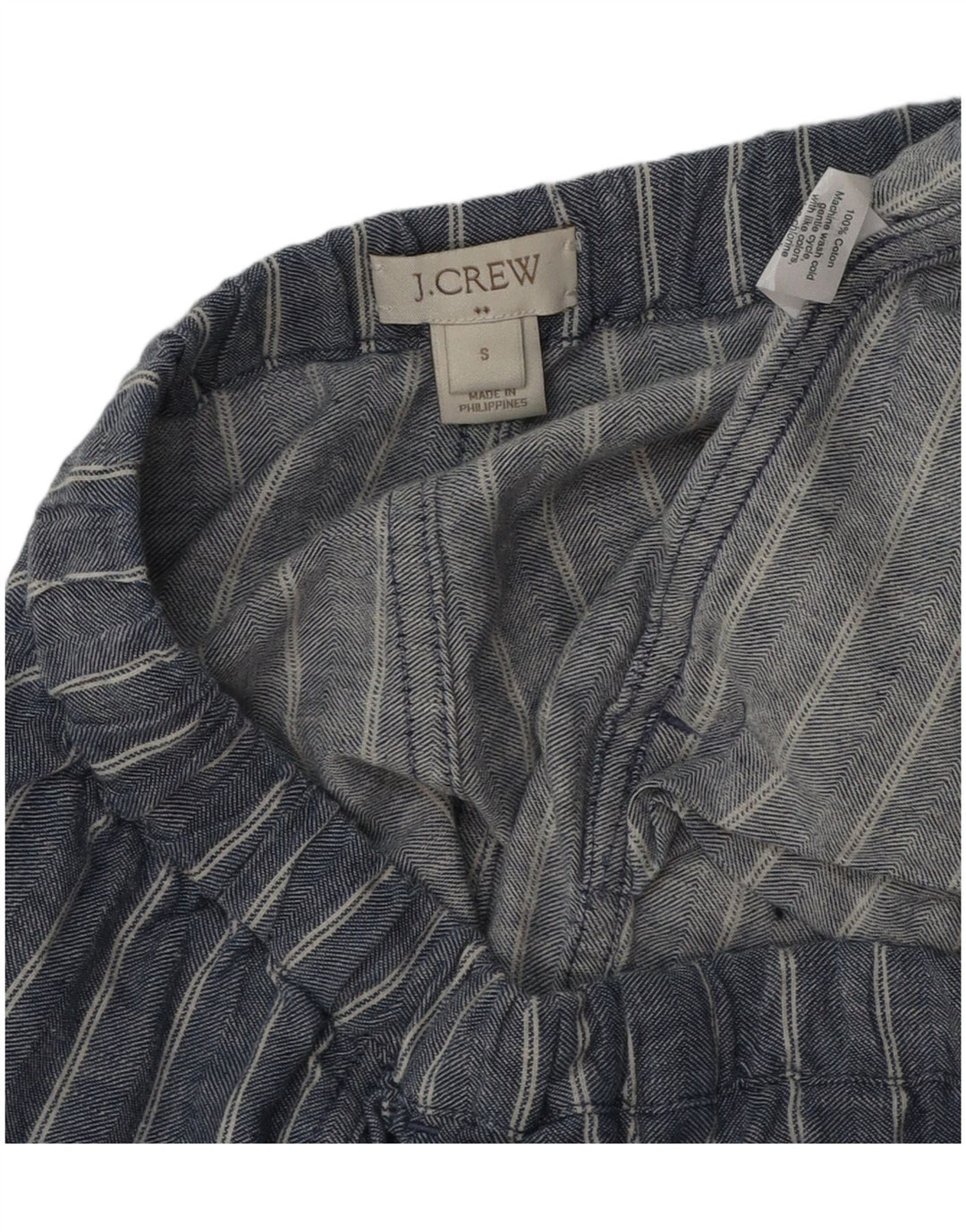 J. CREW Pantalones cortos casuales para mujer pequeños W34 algodón a rayas azules