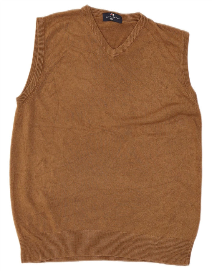 Marks & Spencer - Camiseta sin mangas para hombre, color azul, acrílico, color beige medio