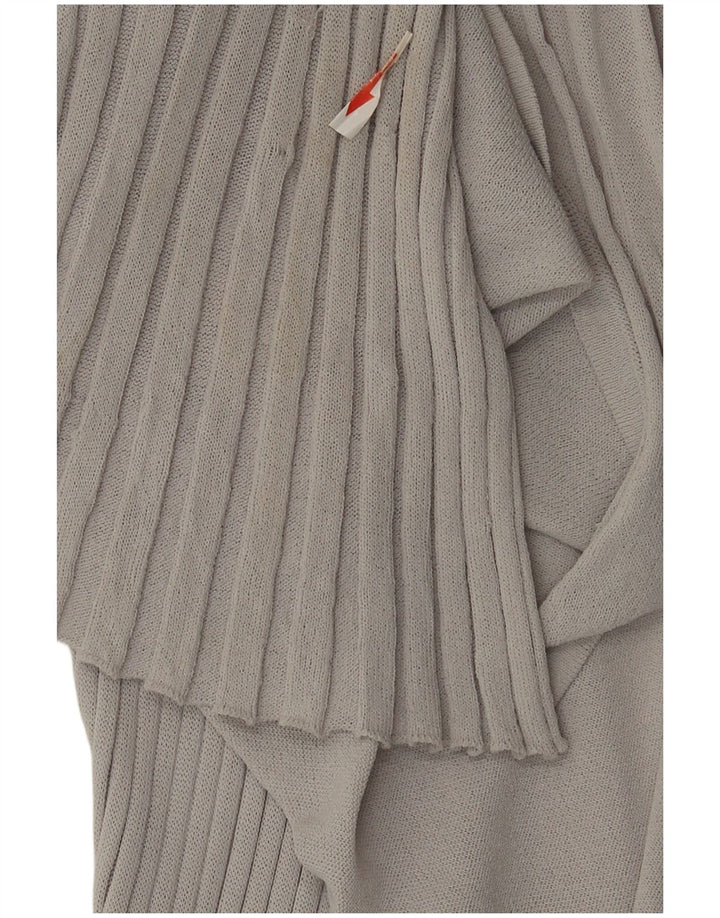 Zara Mujer Longline See Through Cardigan Top UK 42 Viscosa Gris Medio