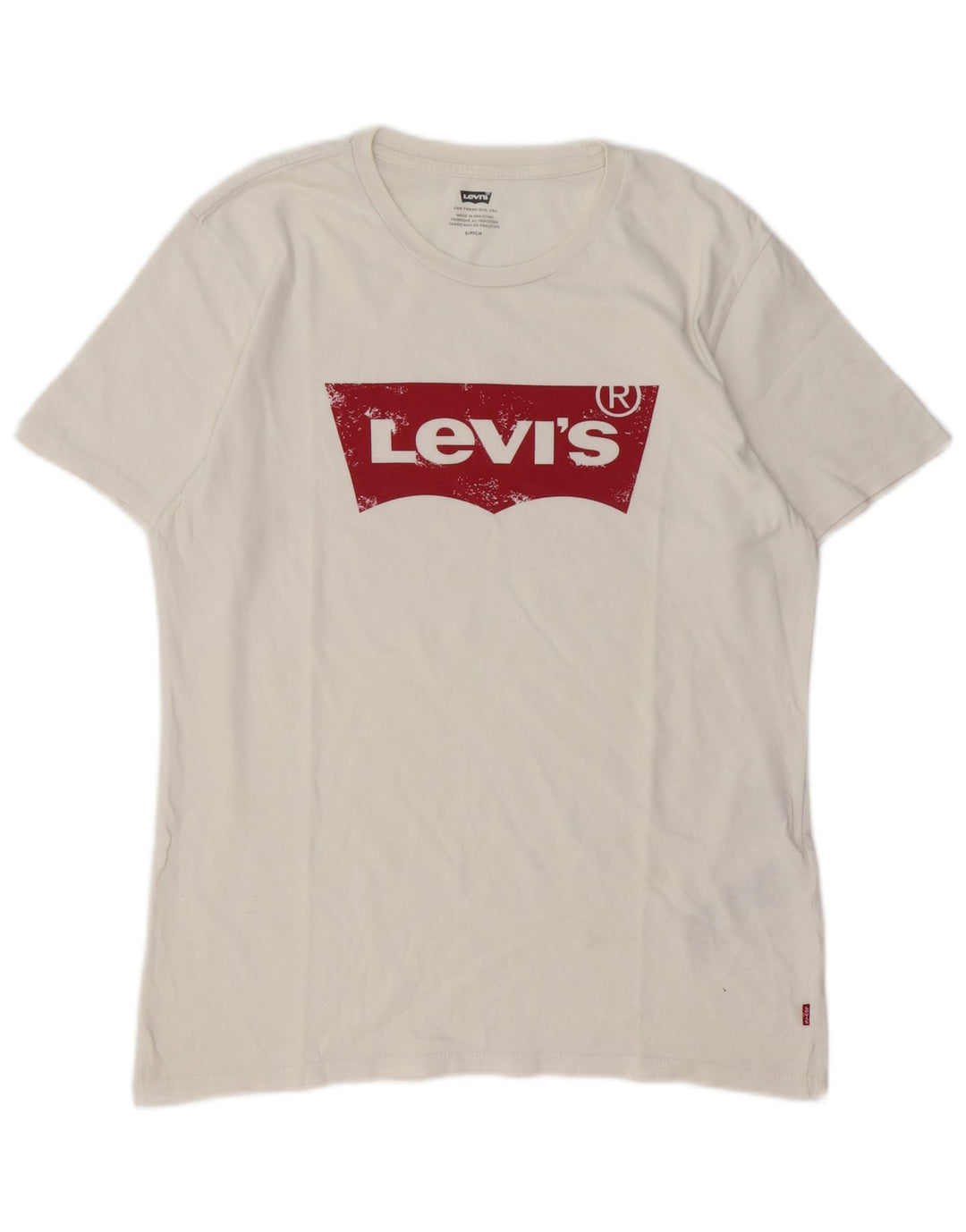 LEVI'S Camiseta gráfica para hombre Top Small White Cotton