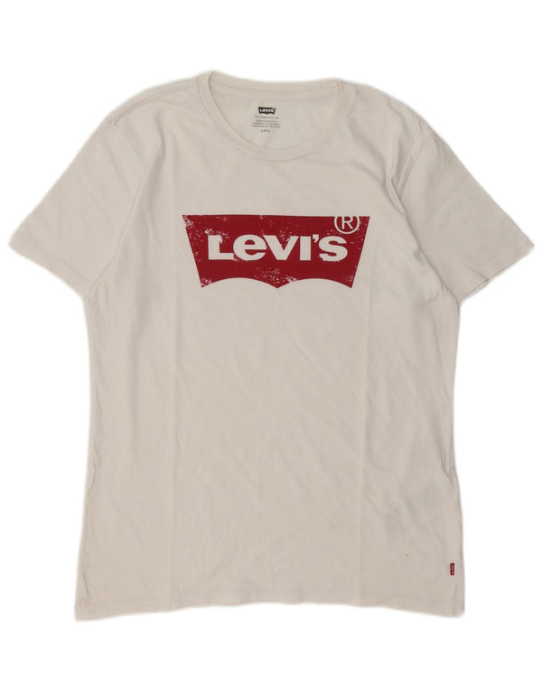 LEVI'S Camiseta gráfica para hombre Top Small White Cotton