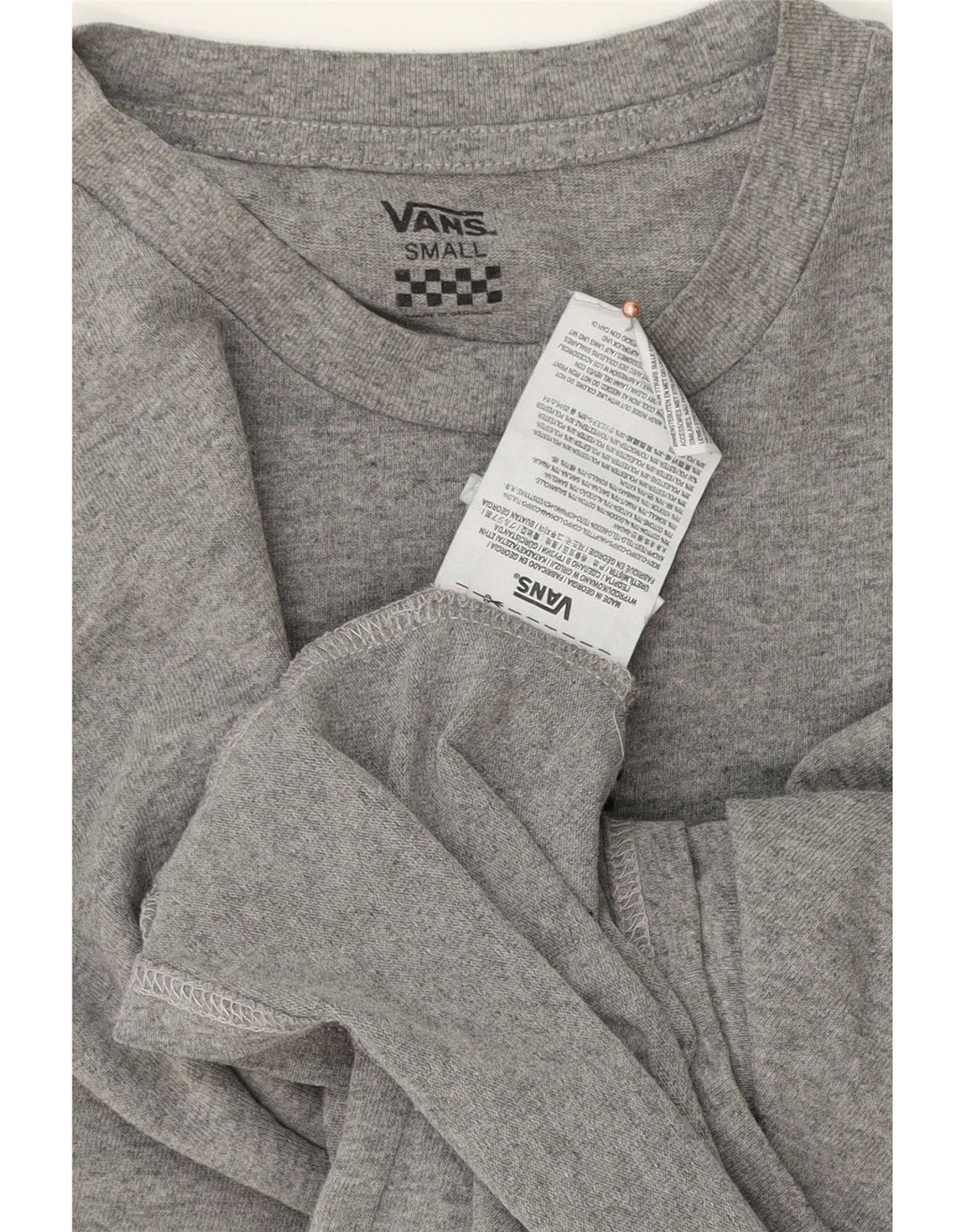 Vans Camiseta para hombre Top Small de algodón moteado gris