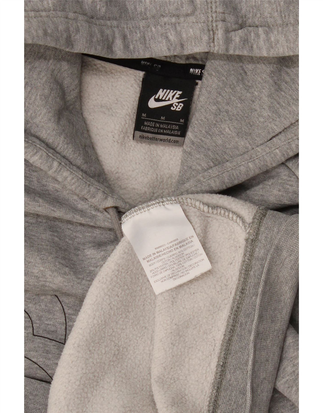 Nike Jersey con capucha y estampado gráfico de algodón moteado en gris medio