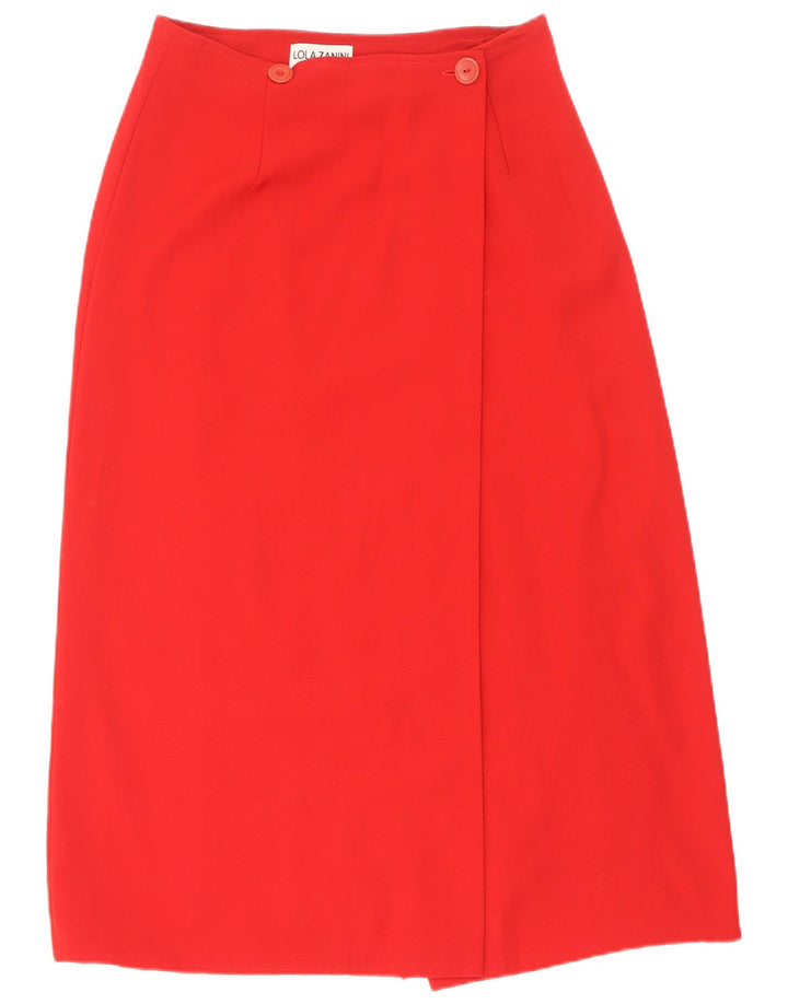 Falda Cruzada Mujer Lola Zanini W29 Lana Virgen Roja Mediana