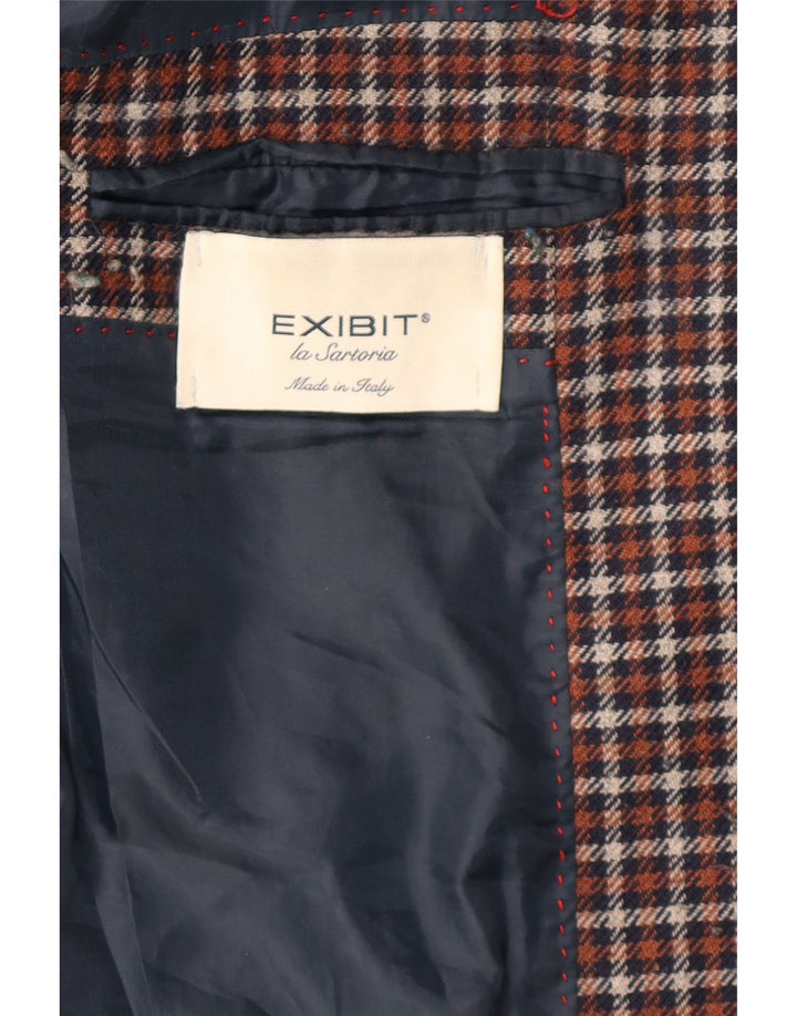 Exibit Chaqueta tipo blazer de 2 botones para hombre UK 40 Large Brown Check