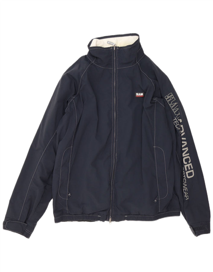 Slam Chaqueta impermeable gráfica para hombre UK 44 2XL Nylon azul marino