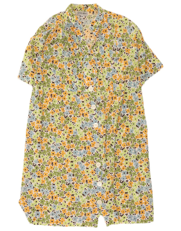 Vestido camisero vintage de manga corta para mujer IT 44 Medio multicolor floral