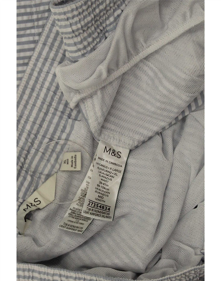 Marks & Spencer Bañador para hombre XL Azul Poliéster a rayas