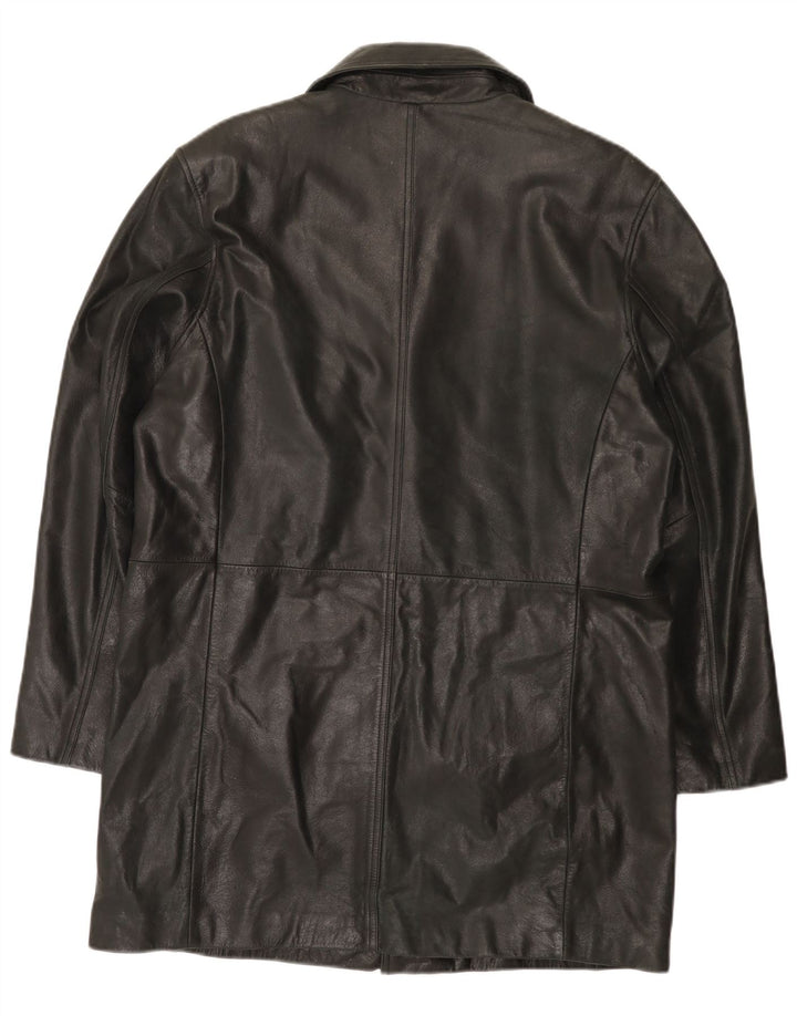 Abrigo de cuero Buffalo para hombre UK 38 Medium Black