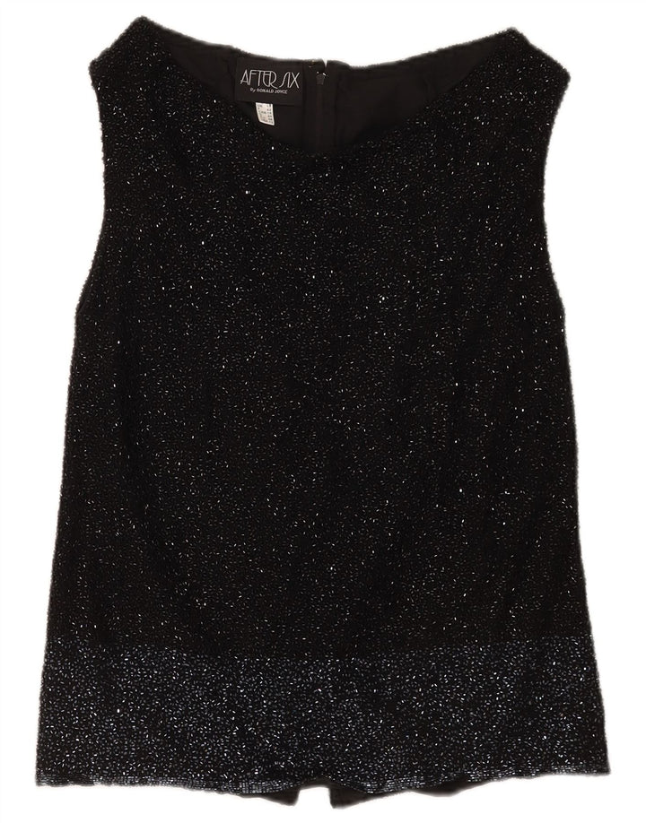 Ronald Joyce Blusa sin mangas para mujer UK 44 Mediano Negro