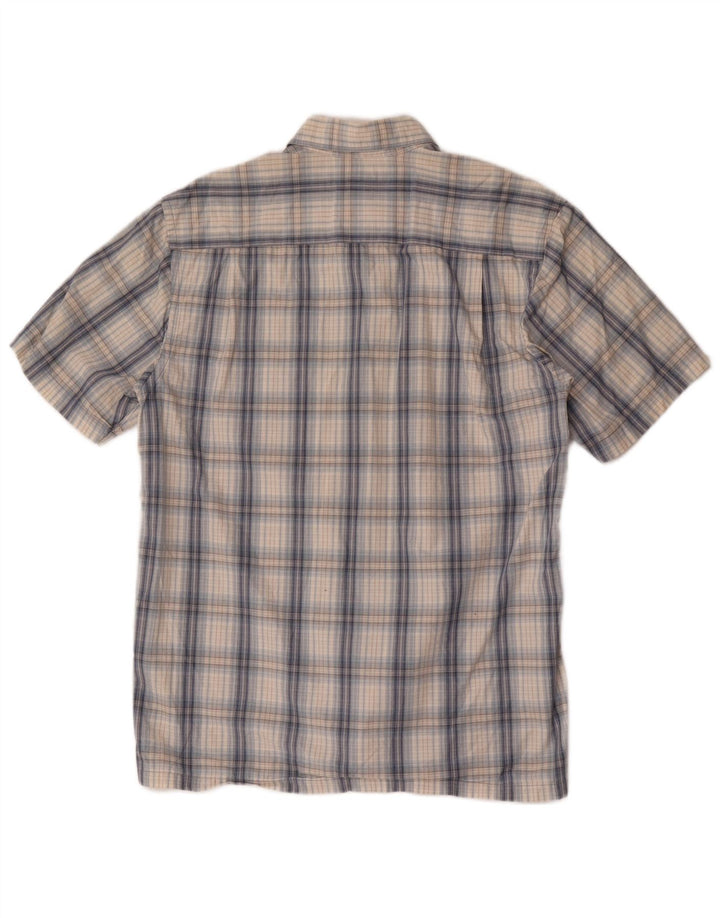 Columbia Camisa De Manga Corta De Algodón A Cuadros Azul Medio Hombre